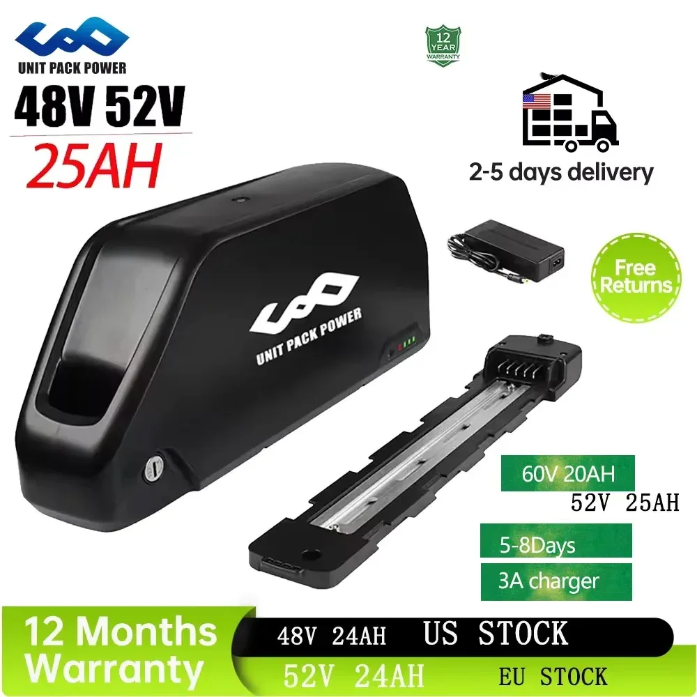 Batterie de vélo électrique 52 V pour tube diagonal