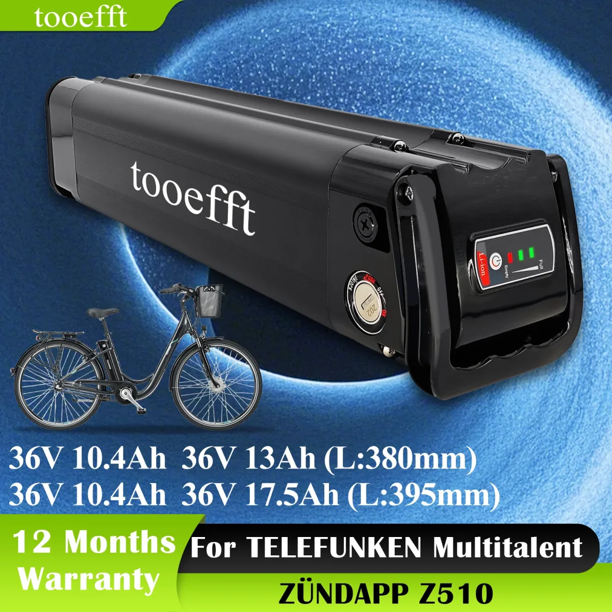 Batterie de vélo électrique lithium 36 V