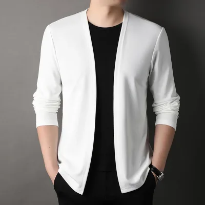 Cardigan ajusté homme zippé uni