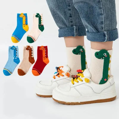 Chaussettes enfant motif dinosaure, lot de 5 paires