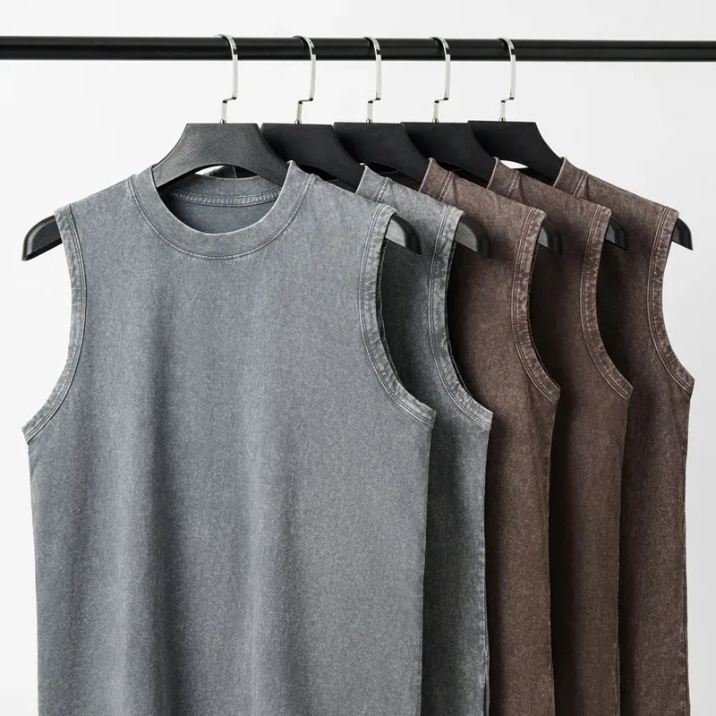 Débardeur homme en coton uni, coupe ample