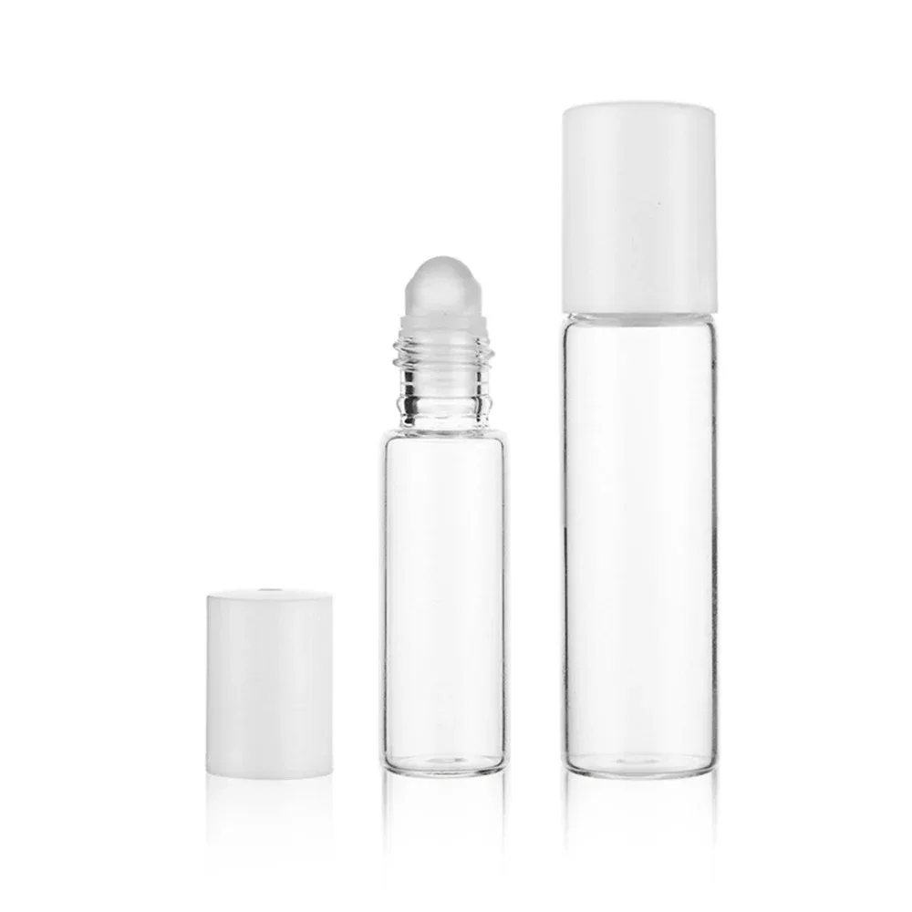 Flacon à bille en verre transparent, 10 ml