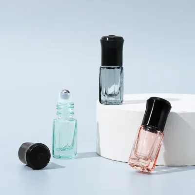 Flacons roll-on octogonaux en verre, 3 ml