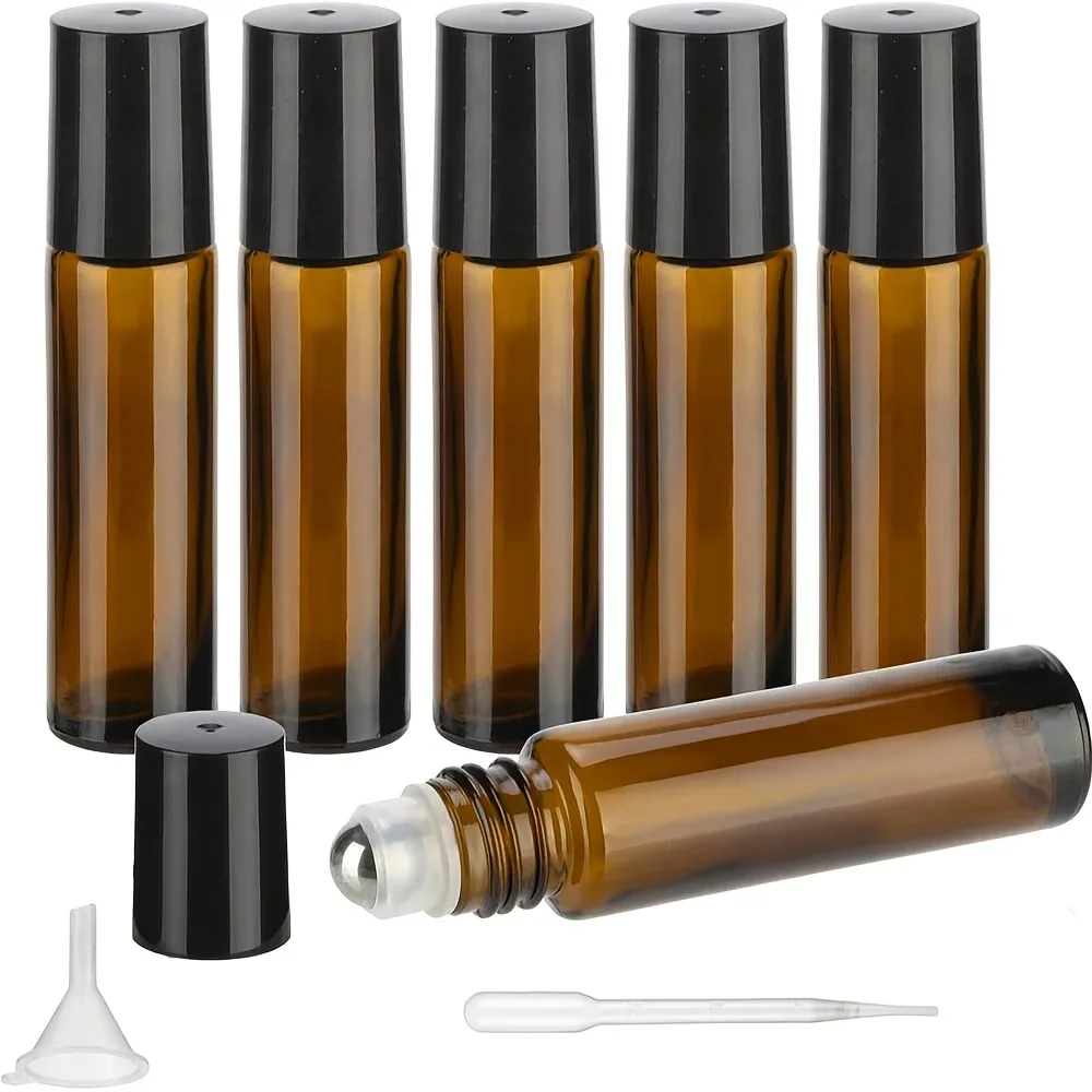 Flacons roll-on vides en verre ambré, 5 ou 10 ml