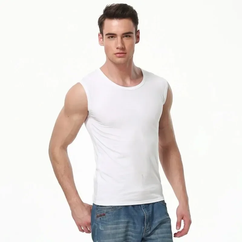 Lot de 3 débardeurs en coton pour homme, col rond