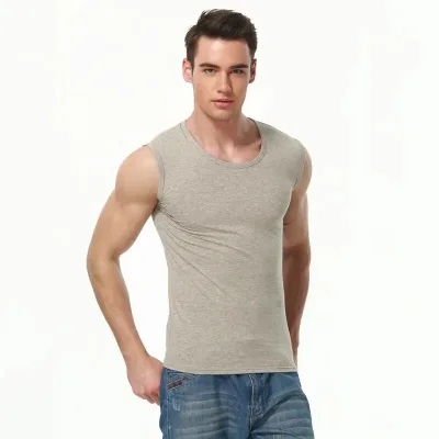 Lot de 3 débardeurs en coton pour homme, col rond – image 3