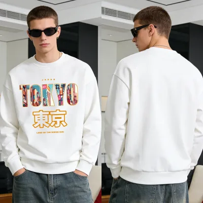 Sweat-shirt à col rond en coton, manches longues – image 2