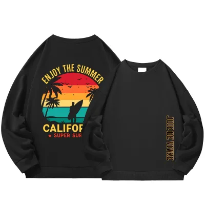 Sweat-shirt col rond en coton motif rétro