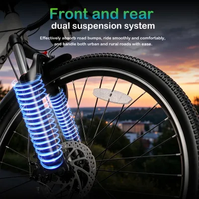Vélo électrique 250 W à double suspension – image 3
